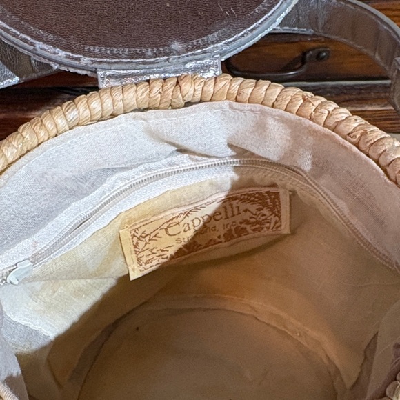 Cappelli Straworld Cream and Blue Beaded Mini Bag - Picture 6 of 10